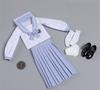 Scale Figure Cdtoys Cd031 Light Blue Fashionable Beautiful High School Girl Pure Long Skirt Version Sailor Suit and Shoes Set and Head Not