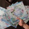 Винтажная бумага с тематикой гортензий, 15 листов для ведения дневника и декорирования.