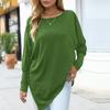 Spring and Autumn Women's Blouse Long-sleeved Irregular T-shirt Casual Loose Plus Size Tops