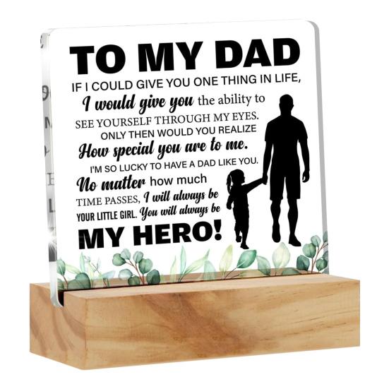 Акриловое украшение для папы подарок на День отца от сына прозрачный акриловый декор для стола