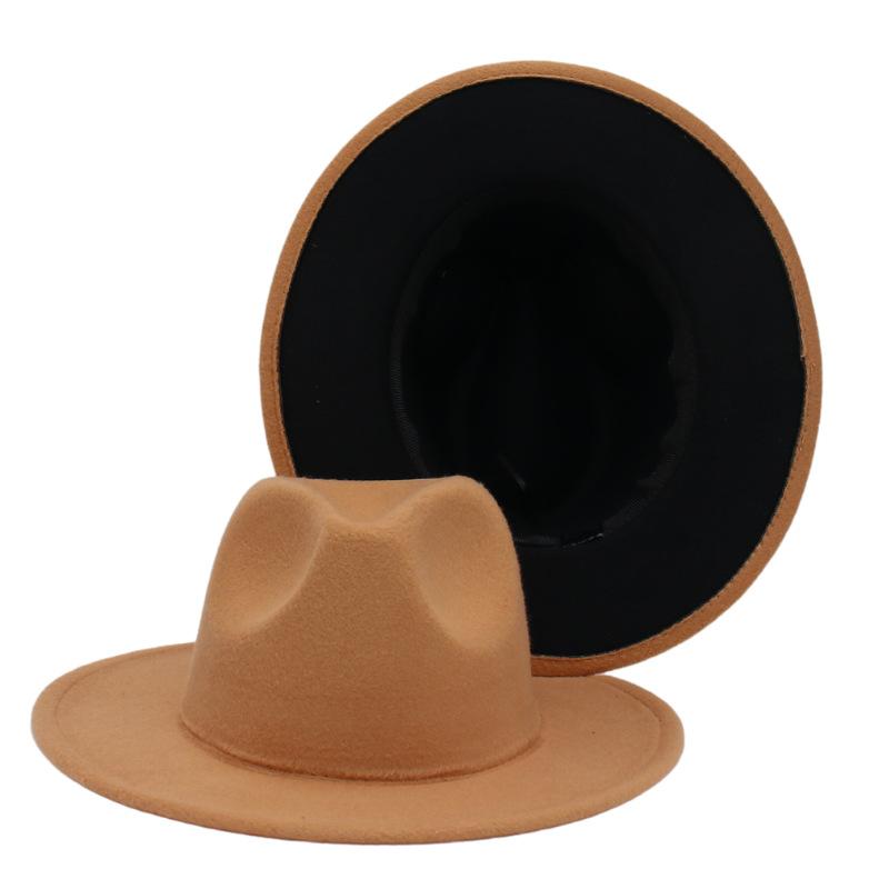 Мужские фетровые шляпы унисекс в стиле пэчворк фетровая шляпа женская двухцветная широкополая шляпа в стиле джаз-цилиндр осень-зима британская ретро-панама кепка