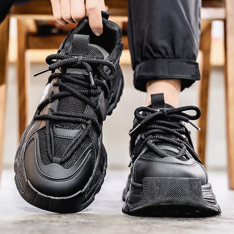 Толстая подошва, увеличивающая рост, мужские туфли для папы, весна 2025, новые дышащие и универсальные молодежные спортивные туфли для отдыха