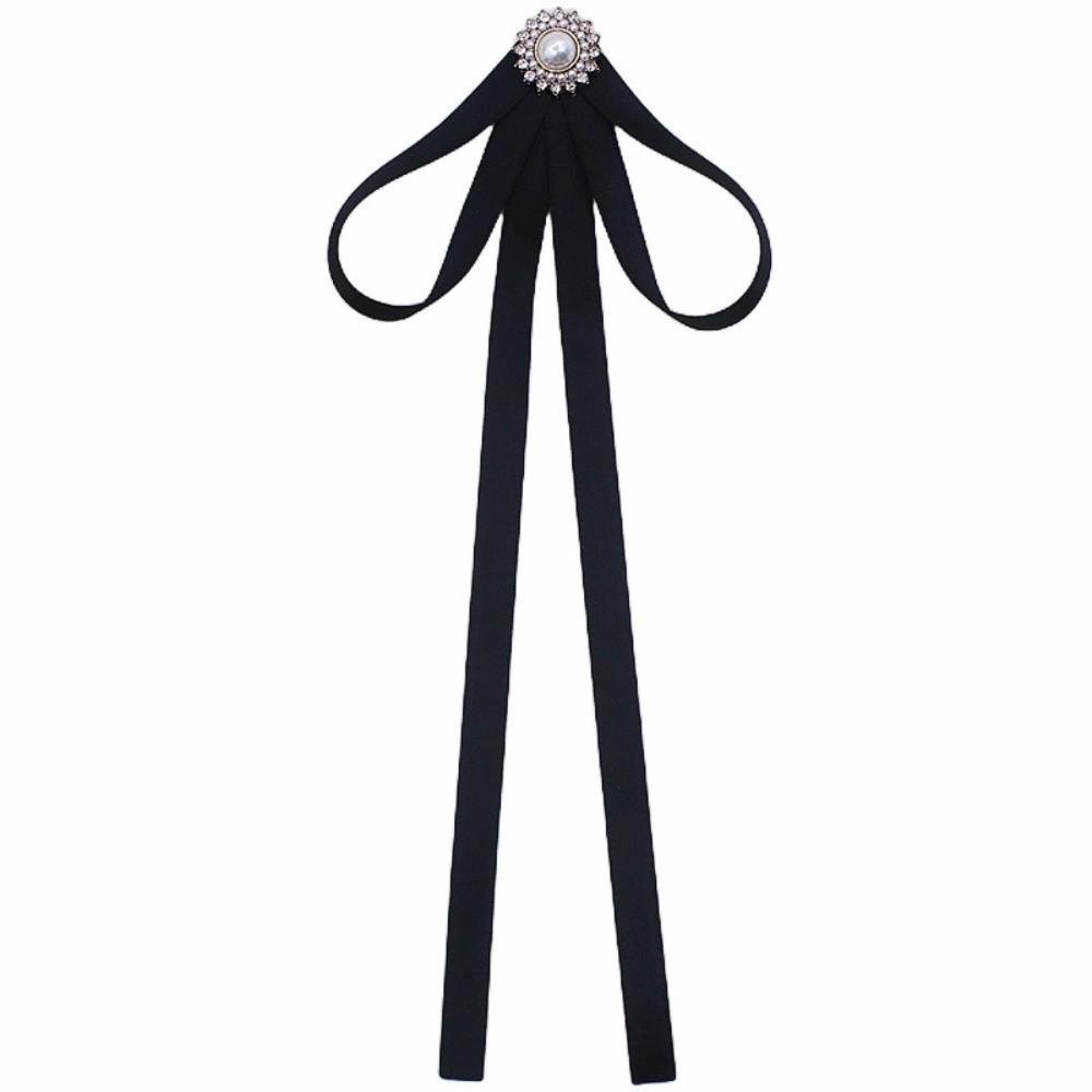 Imitation Pearl JK Bow Tie Business Cravat Vintage Ribbon Brooches  School Costume