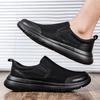 Men's Shoes Summer Mesh One-pedal Casual Shoes Non-slip Breathable Soft-soled Black Shoes Lightweight Walking Men