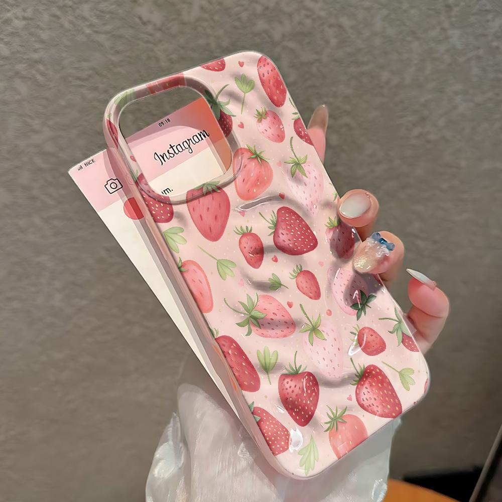 Чехол для телефона iPhone Plus 14 11 Air 17 Pro Max 13 15 12 16 Кавайный Милый Пылезащитный Клубничная Вечеринка Чехол
