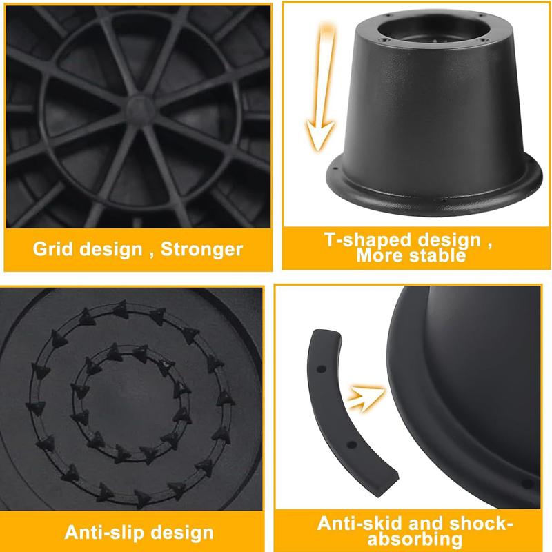 4Pcs Heavy Duty Furniture Riser Round Rubber Sofa Riser Supports Up To 6000 Lbs for Sofa Table Bed Chair Bottom Leg Raiser