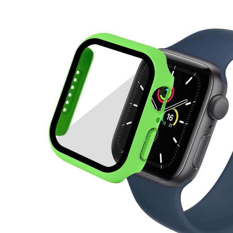 Стекло + чехол для Apple Watch, чехол серии 44/40/41/45/42/38 мм, аксессуар для iWatch, защитная пленка для экрана Apple watch 8 7 6 SE 5 3