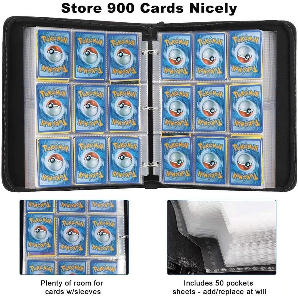 Картонная книга на молнии, 4/9 отделений, книжка с игровыми картами, упаковка для коллекционных игр