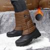 Мужские зимние теплые ботинки для снега, резиновые походные ботинки, уличные сапоги до колена, альпинистские ботинки, водонепроницаемые, большого размера