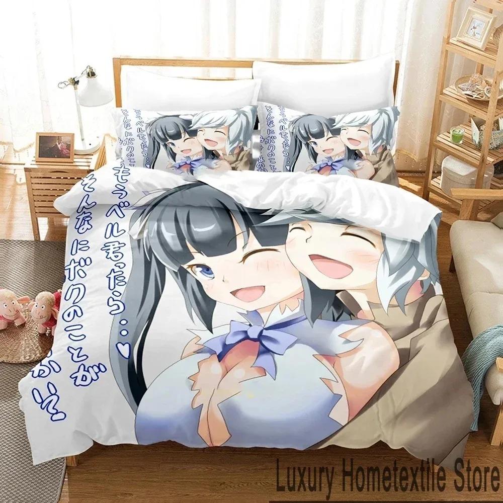3D-принт DanMachi Anime Hestia Комплект постельного белья Пододеяльник Постельный комплект Одеяло Чехол Наволочка Одеяло размера king-size Для мальчиков Взрослых