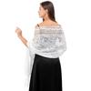 Elegant Women Solid Lace Evening Dress Shawl Sheer Hollow Bridal Bridesmaid Boleros Wraps Mesh Wedding Capes Party Shawls