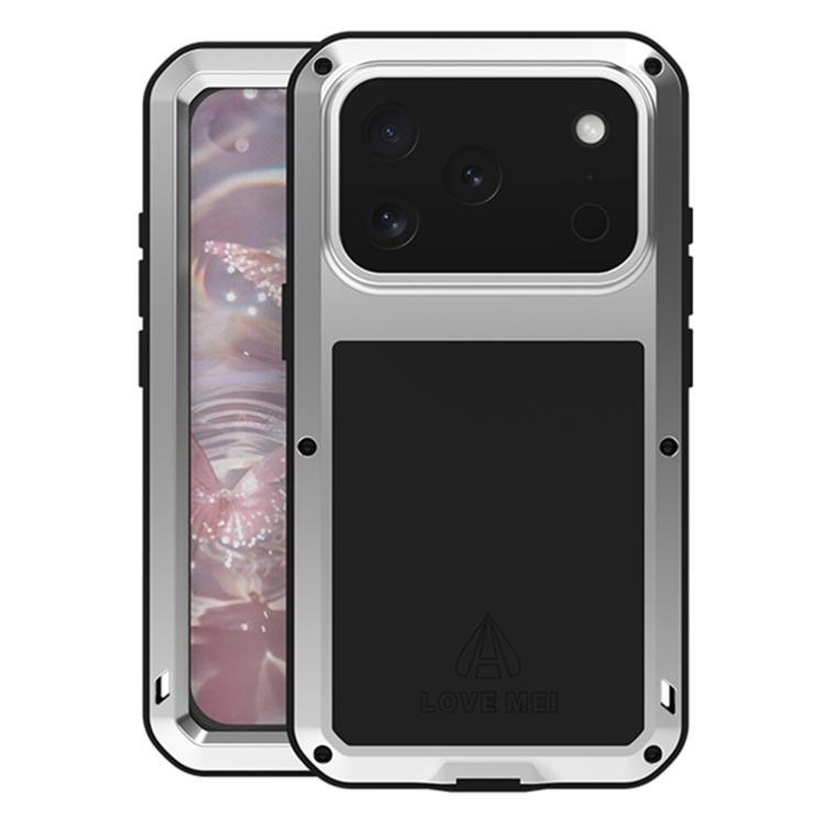 For iPhone 17 Pro LOVE MEI Metal Shockproof Life Waterproof Dustproof Phone Case