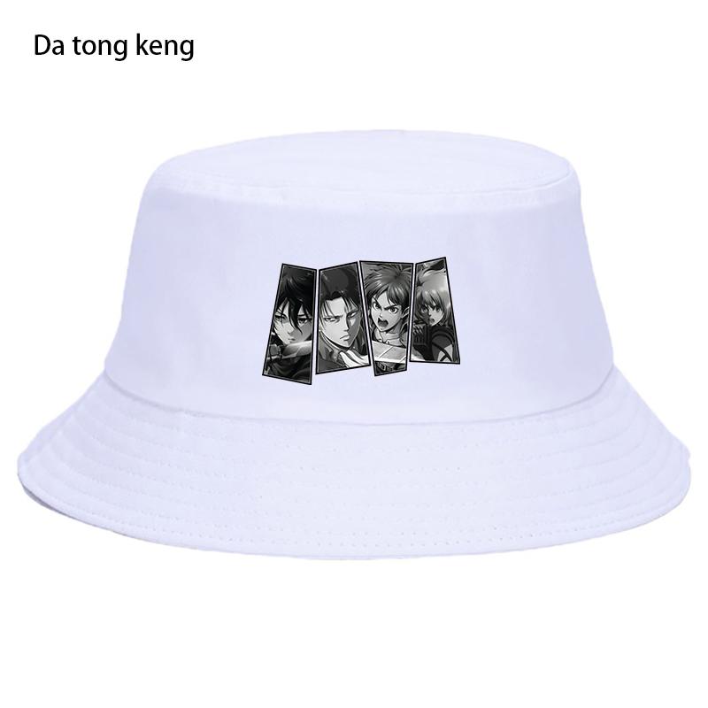 2023 аниме Атака Титанов летняя шляпа женская панама-ведро унисекс дизайн плоский козырек японское аниме шляпа рыбака