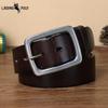 Belt Men's Thick Thick Stainless Steel Buckle Genuine Leather Pure Cowhide Retro and Fashion All-Matching Youth Jeans Belt