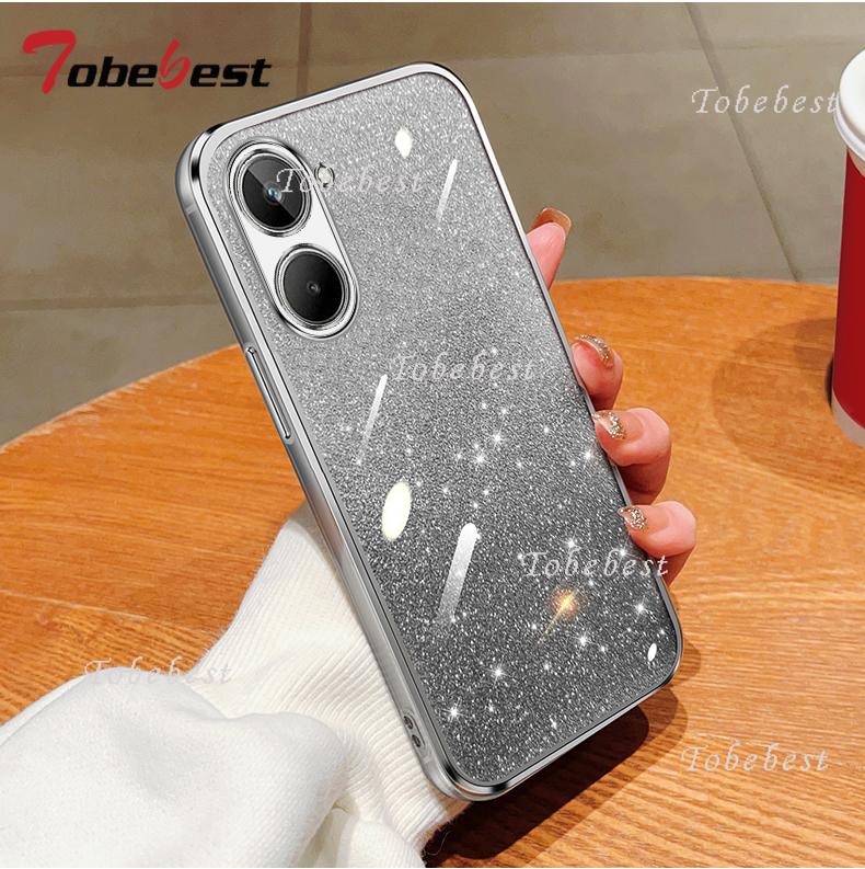 Для OPPO Realme 10 11 12 13 14 Pro Plus Чехол Мягкий Силиконовый Блестящий Глиттер Покрытие