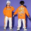 Boys Spring and Autumn Round Neck Pullover Sweater + Drawstring Trousers Hip Hop Street Dance Clothing Two Piece Set
