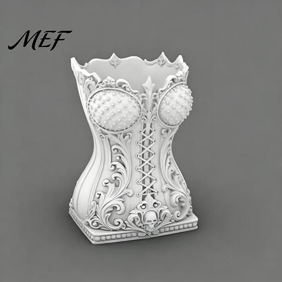 Office Desk Organizer Gothic Makeup Brush Storage Tube, Retro Skull Desktop Organizer, Niche Home Decoration Decorative Plastic Holder for Dressing