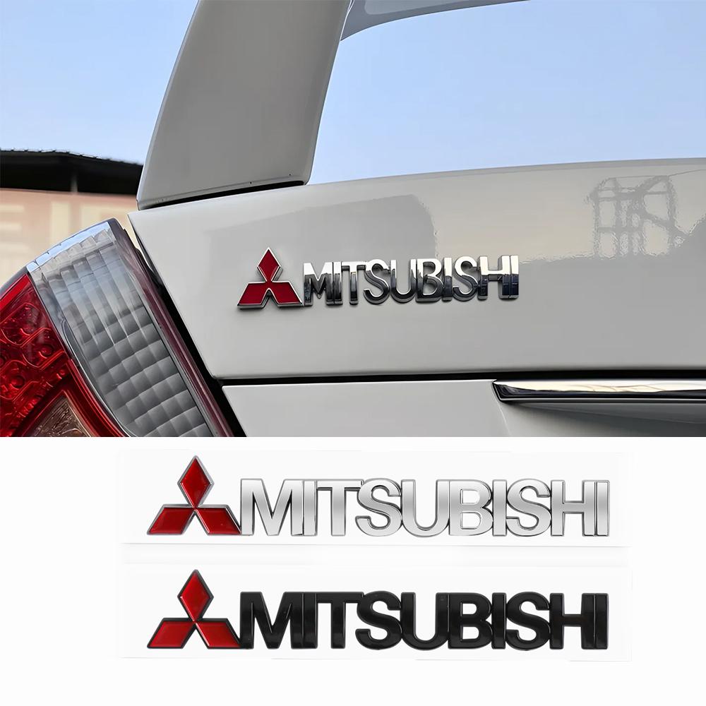 3D Metal Car Logo Body Letter Front Hood Badge Sticker Auto Decor Accessories For Mitsubishi 9 Ralliart X EX ASX L200 Colt Cross