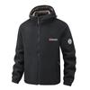 Men Fleece Hooded Jacket Full‑Zip Warm Hoodie Coat Casual Outdoor Windproof Men's Thick Fleece Hooded Outerwear 