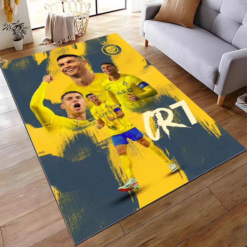 "CR7 Al Nassr Football Club Rug, Non-slip rug suitable for living room and bedroom sofas"