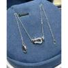 Horseshoe Necklace Thick-plated 18K Gold Neck Chain, Mini Small Half-diamond Full Diamond Pendant Collarbone Chain for Women