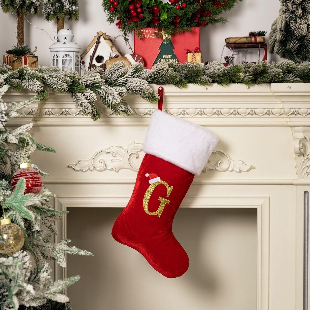 Velvet Christmas Sock Gift Bag Christmas Decoration Pendant Home Room Decor
