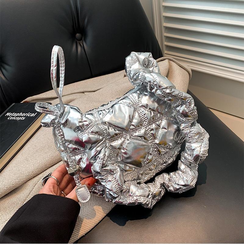 Niche Cloud Bag Crossbody Bag for Women New Puff Folded Down Bag Underarm Bag Lightweight Dumpling Bag