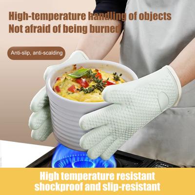 1 шт. Силиконовая прихватка для духовки, термостойкие перчатки для выпечки, нескользящие кухонные прихватки с хлопковой подкладкой, перчатки для аэрофритюрницы для выпечки, гриля