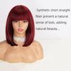 LISI HAIR Женские прямые волосы цвета красного вина до плеч с челкой из синтетического волокна, короткий прямой парик боб, однотонный парик боб