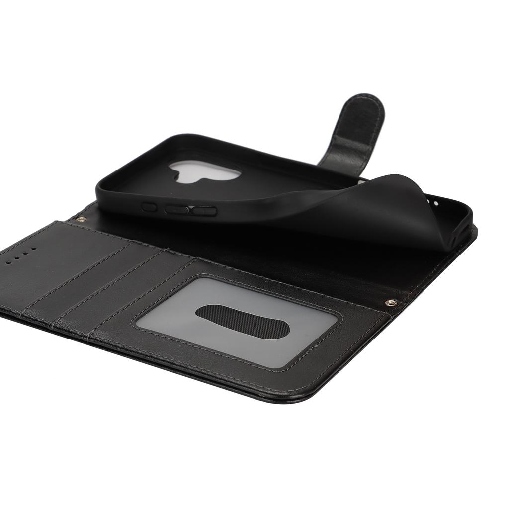 Чехол-подставка для iPhone 16, текстурированный кожаный чехол-кошелек для телефона с ремешком