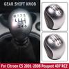 New Car Manual 5 6 Speed Gear Shift knob Lever Shifter Handle For Citroen C5 2001 2002 2003 2004 2005 2006-2008 Peugeot 407 RCZ
