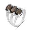 Серебряное кольцо с натуральным раухтопазом (дымчатым кварцем) 5.433ct, вес изделия 7,47 гр (2177821)