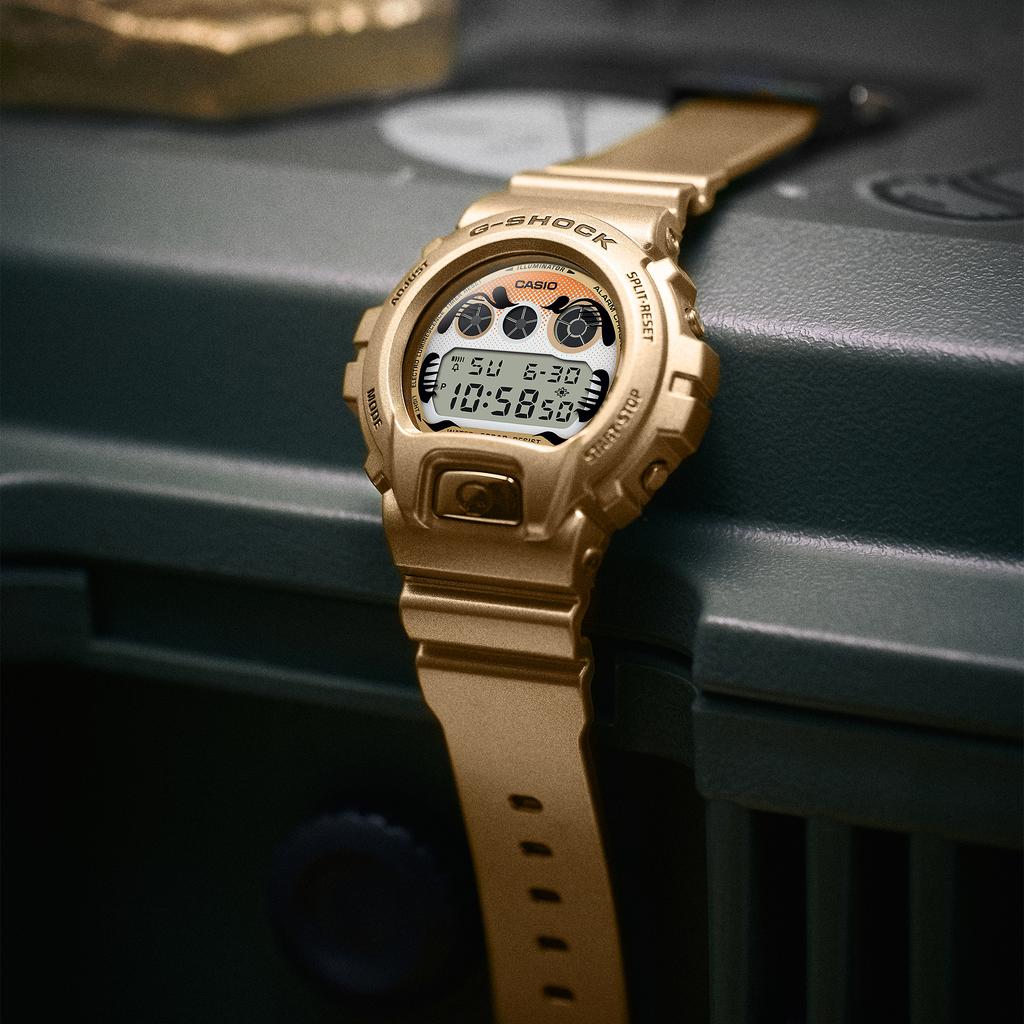 Casio Мужские кварцевые часы G-SHOCK с resin-корпусом, водозащитой 200 м, ударопрочностью, будильником DW-6900GDA-9