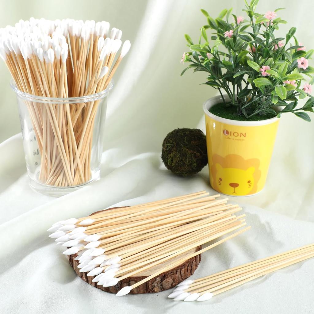 6-дюймовый заостренный и круглый длинный ватный тампон, высокоабсорбирующие аппликаторы с ватным наконечником, для нанесения макияжа на масляной основе и средства для снятия макияжа