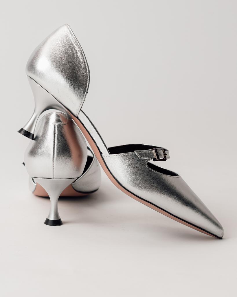 Туфли на каблуке Lottini 320215 36 серебристые кожа