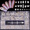 Nail Art 21 Grid Rhinestone Box Nail Art Diamond Flat Bottom Special-Shaped Diamond Nail Rhinestone Nail Art Jewelry Set