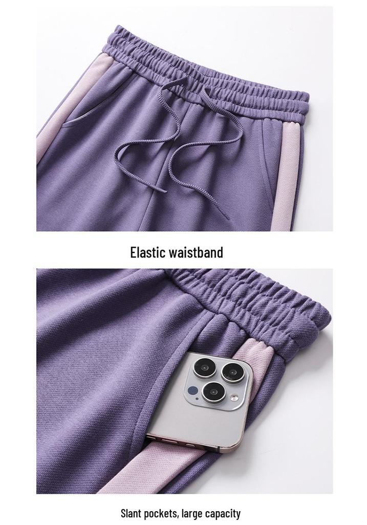 Женский повседневный комплект из двух предметов для бега на весну и осень: Топ с длинным рукавом и свободные брюки, дышащие и модные