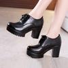 8cm Small Size 32-43 British Style Deep Mouth Thick Platform Shoes Women Oxfords Fall 2025 Block High Heels Shoes Office Dress