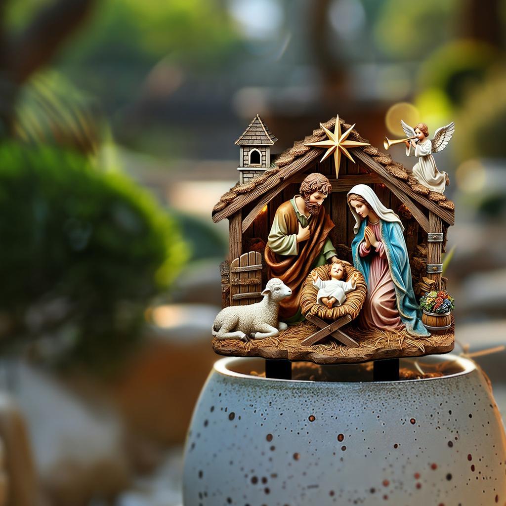 Садовые колышки для рождественских сцен, рождественские дворовые знаки, палки для горшков с растениями для наружного патио, газона, наружных украшений