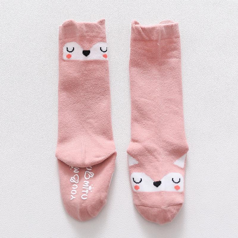Children's Non-Slip Knee-High Cotton Socks Set