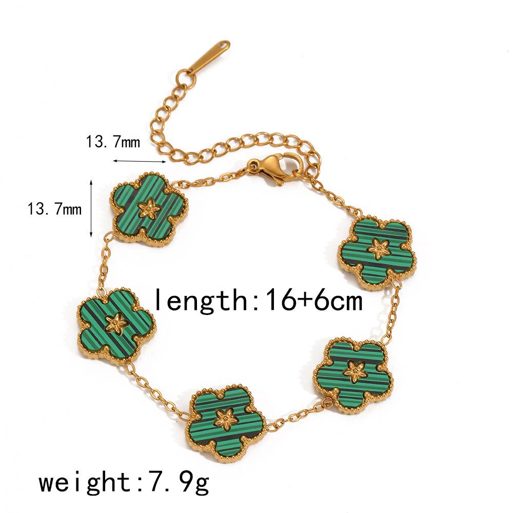 Браслет Liquan из 18-каратного золота с пятью цветами из нержавеющей стали, модный женский универсальный высококачественный браслет из рябчика, не выцветает