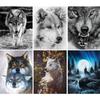 Алмазная картина волк горный хрусталь картина 5D DIY полная круглая Алмазная вышивка картина мозаика домашний декор набор для вышивки крестом