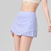Nude Golf Tennis Skirt Sports Running Pleated Skirt Fake Two-piece Anti-empty Yoga Skirt with Pockets