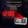 Домашний настольный проекционный будильник с температурой, календарем, функцией повтора сигнала, регулируемой яркостью, бесшумной работой и зеркальным дисплеем
