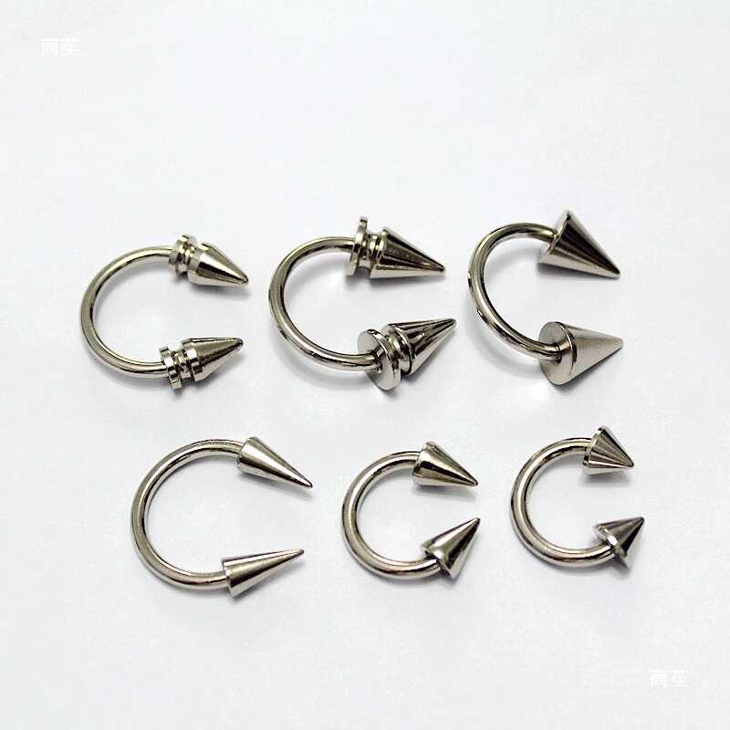 DIY Silver Gothic Double-Headed Screw Rivet Leg Ring C-Ring Collar Body Chain Alloy Accessories