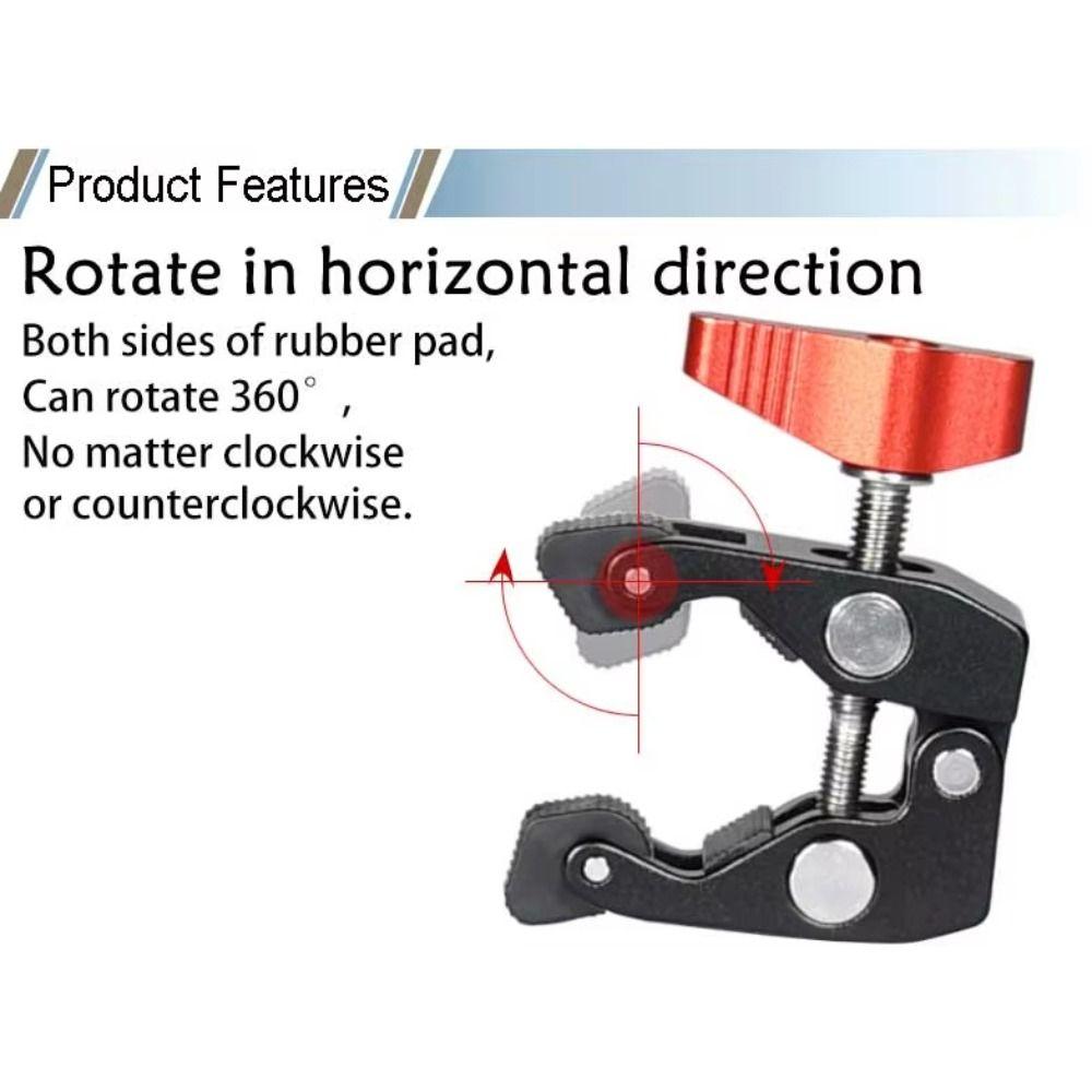 Aluminum Material Crab Clamp 3/8" Hole Magic Arm Clamp Versatile Camera Clamp Camera Mounting