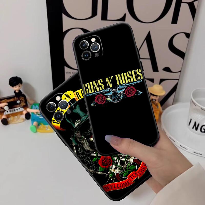 BH24 G-guns R-roses New High-End Shell Phone Case for iPhone 16 15 14 13 12 Pro Max Plus Mini