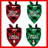 Customizable Plaid Christmas Pet Scarf - Personalized Triangle Bib for Dogs and Cats
