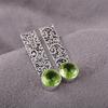 Серьги с перидотом, ювелирные изделия с драгоценными камнями, серьги из стерлингового серебра 925 пробы, ювелирные изделия ручной работы, серьги с камнем-талисманом, подарок для нее
