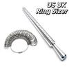 Ring Stick US UK Ring Sizer Accurate Measurement Finger Ring Gauge Kit Jewelry Sizing Measuring